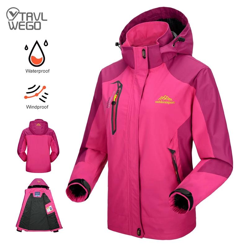 TRVLWEGO 여성용 캠핑 하이킹 재킷, 야외 스포츠 코트, 등산 트레킹 바람막이 여행 방수 의류, 가을